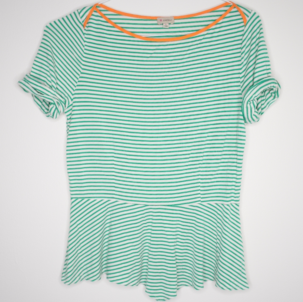 23) CREMIEUX Vibrant Soft Roll-up Sleeve Tee Sz. S